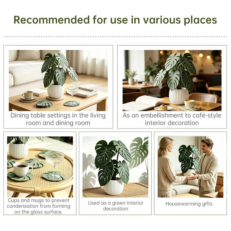 Monstera Leaf Coasters | 3D Printed, Non-Slip