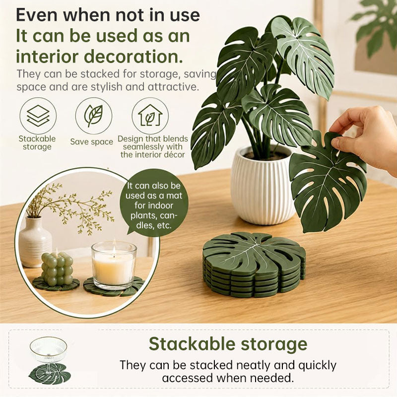 Monstera Leaf Coasters | 3D Printed, Non-Slip