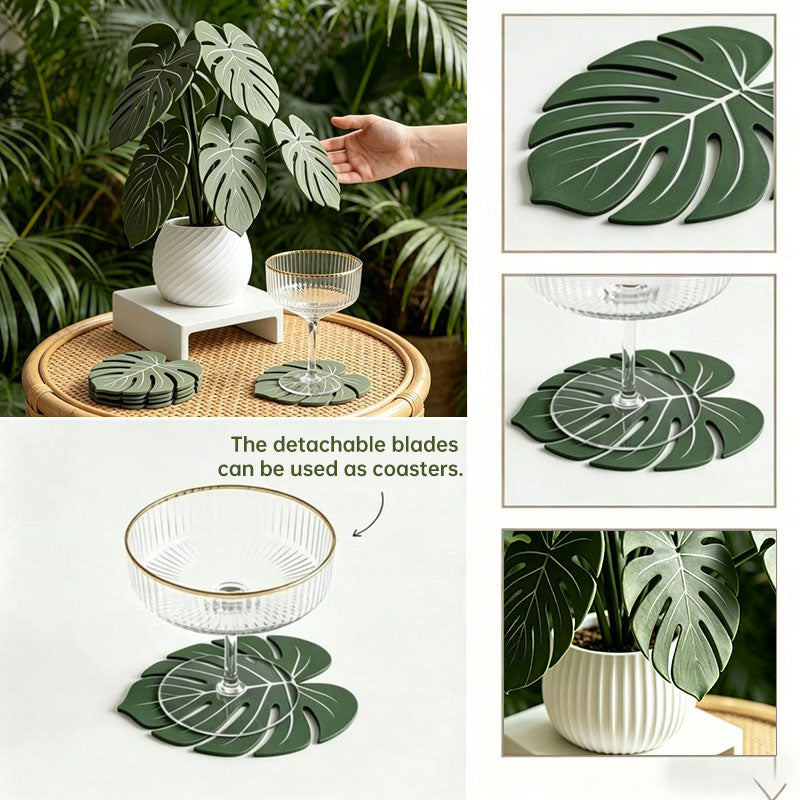 Monstera Leaf Coasters | 3D Printed, Non-Slip