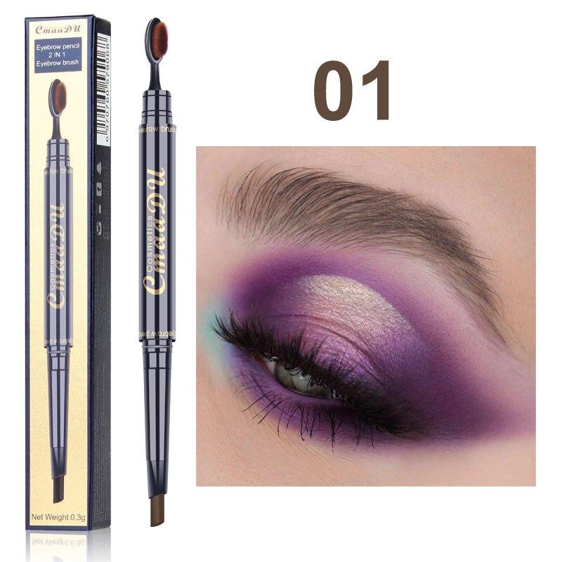 Double Eyebrow Pen with Brush Toothbrush Head Eyebrow waterproof Long Lasting Makeup