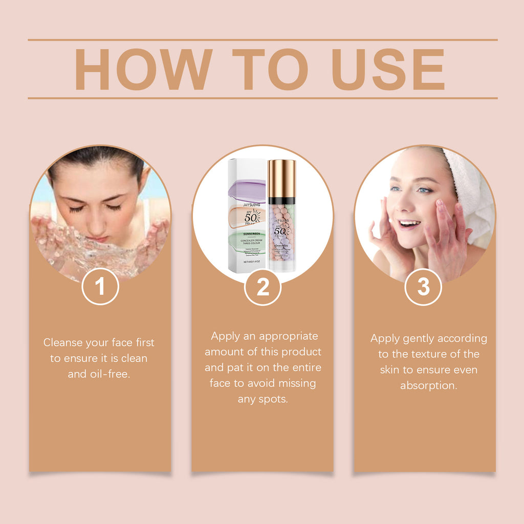 Jaysuing Three-Color Protective Primer, Concealing Primer, Skin Care, Moisturizing, Covering Blemishes, Smoothing And Maintaining Makeup