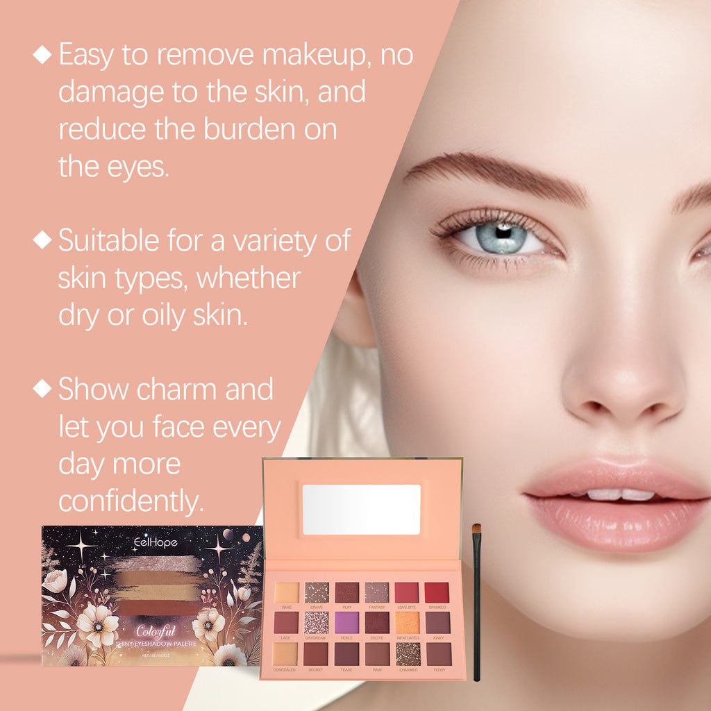 Eelhope Eyeshadow Palette | 18 Colors, Everyday Glitter