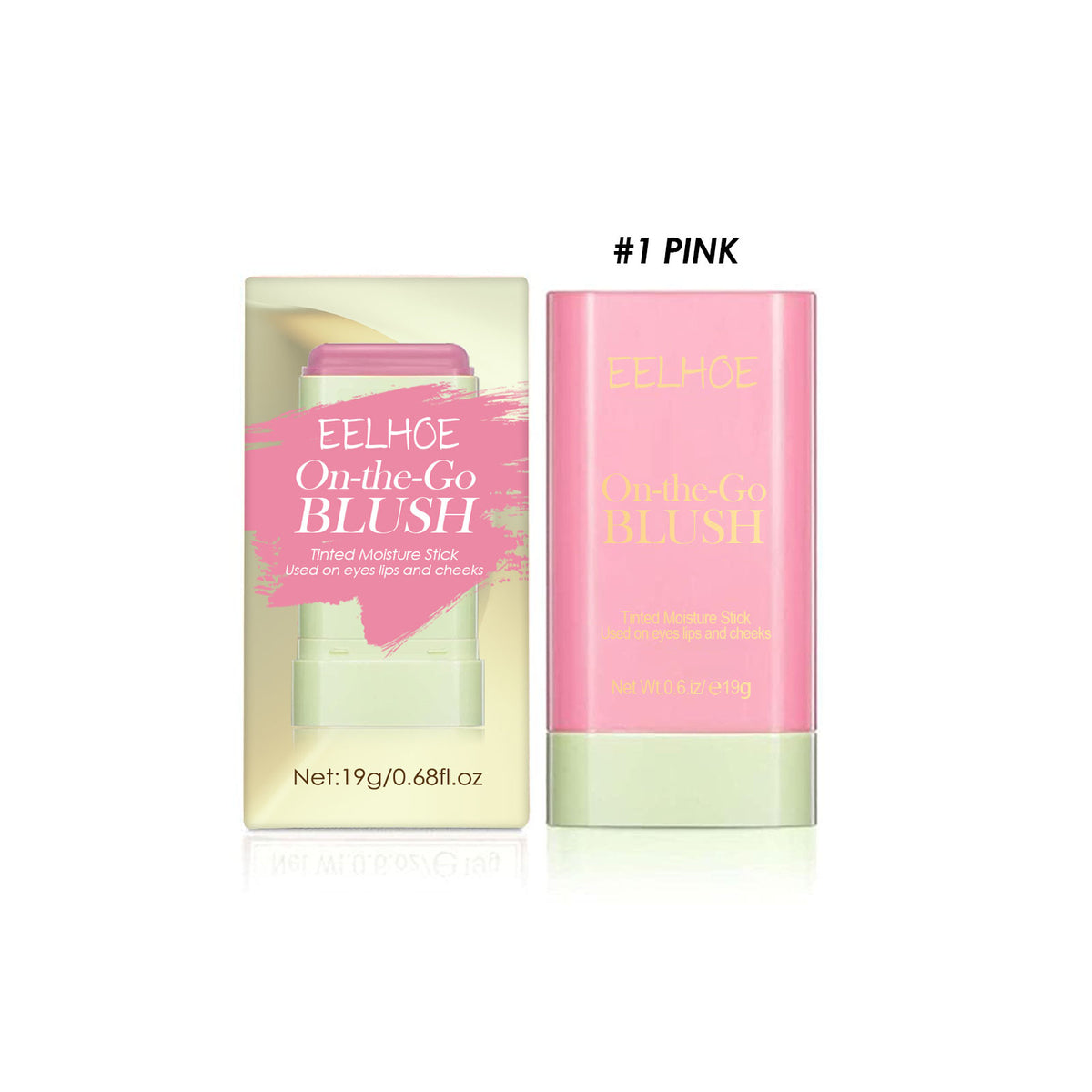 EELHOE Blush Stick Lightweight Natural Nude Makeup Brightening And Contorting Three-Dimensional Highlight Delicate Waterproof Multi-Functional Blush Stick