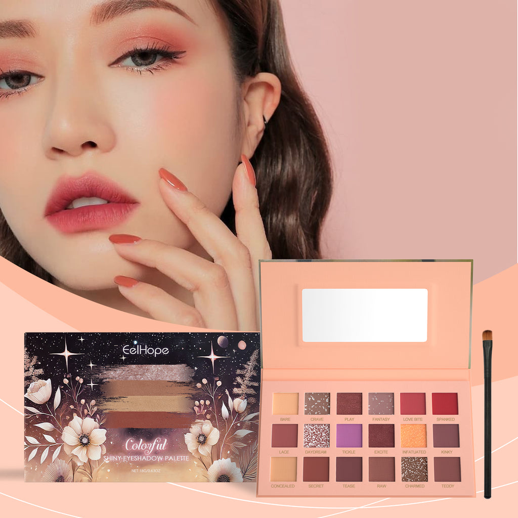 Eelhope Eyeshadow Palette | 18 Colors, Everyday Glitter